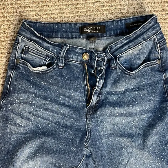 Judy Blue Bleach Splatter straight crop jeans size 5/27 - Picture 3 of 4